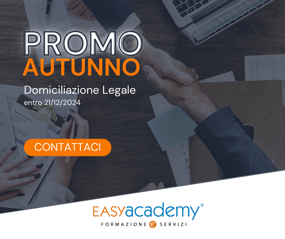 Promo autunno:Domiciliazione Legale Easy Academy